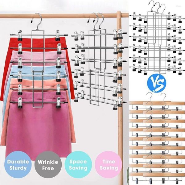 Perchas Percha para ropa con revestimiento de goma Organizadores de armario duraderos de acero inoxidable que no se deforman para pantalones