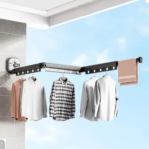 Cintres porte-vêtements pliant Super ventouse mur pratique Portable en aluminium rétractable corde à linge El séchage accessoires pour la maison