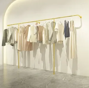 Perchas Tienda De Ropa Estantes De Exhibición Estantes De Ropa Montados En La Pared Para Mujeres Y Niños Colgados Lateralmente