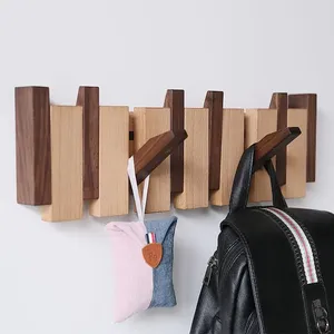 Perchas creativas para Piano, ganchos de madera de nogal para entrada, guardarropa, muebles de dormitorio, llaves, bolsas de ropa, organización, estante colgante de pared