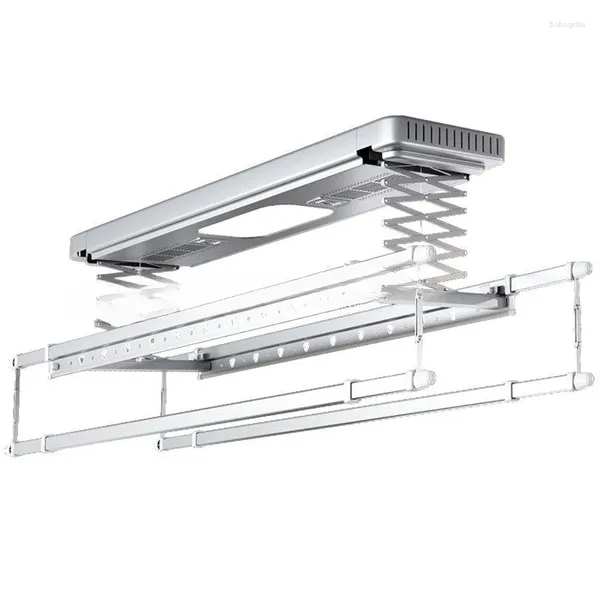 Colgadores tendedero eléctrico secador de techo levantamiento inteligente con luces balcón espacio de aluminio barra de aluminio colgador de lavandería