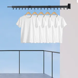 Hangers Opvouwbaar Metaal Wandmontage Kledingplank Roterend Kledingstuk Handdoekenstandaard Woningen 360° Drievoudige hanger Droogrek Verstelbaar