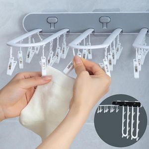 Hangers vouwen kledingdroger hanger wandmontage droogrek multi-clip sokken ondergoed opslag herbruikbaar