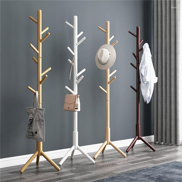 Cintres pour cintres en bois massif, porte-chapeau sur pied, pour chambre à coucher, poteau de support domestique