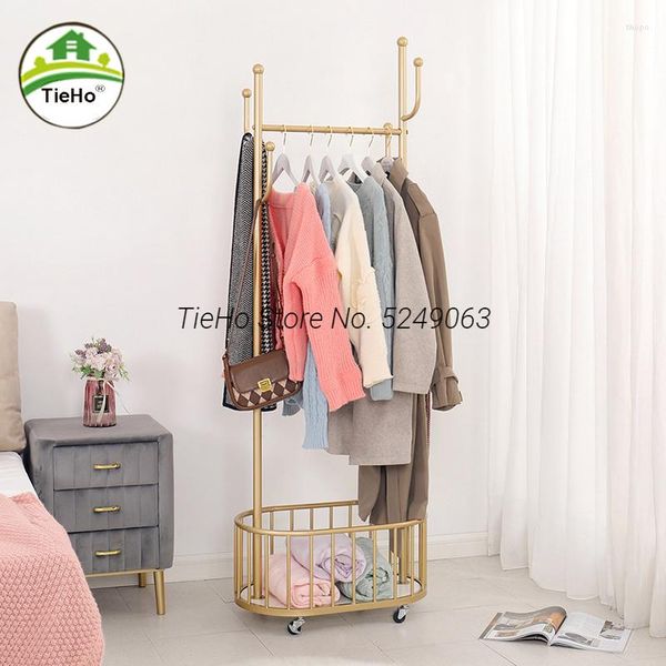 Perchas Ins Nordic Light Luxury Hanger Floor Dormitorio Perchero Net Red Secado de ropa Ahorro de espacio Hogar Simple Sala de estar moderna