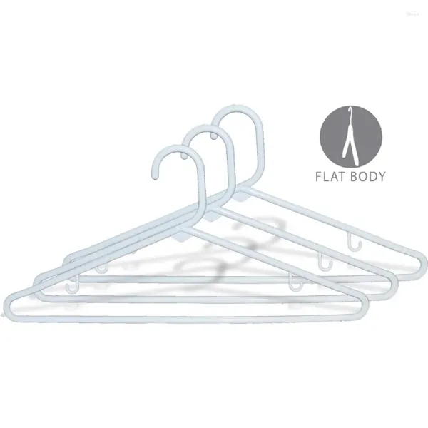 Perchas Percha internacional Traje tubular de plástico blanco para tops o pantalones Organizador Estante de ropa 72 Paquete Vishakers gratis