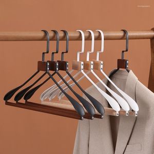 Hangers ijzer houten hanger metalen pak huishouden geannuleerd brede schouder kleding ondersteuning beuken houten garderobe hangen