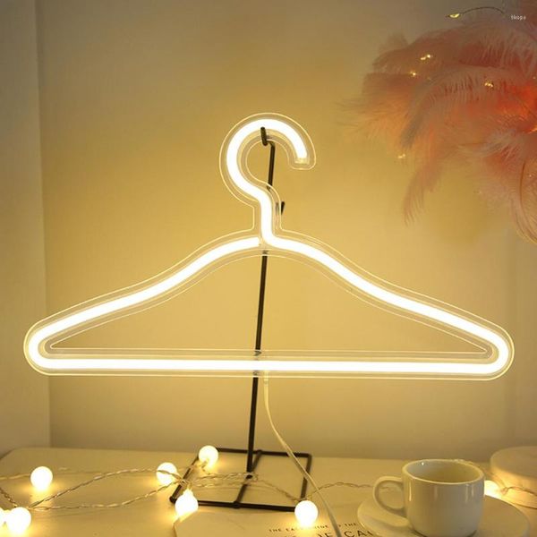 Hangers LED Neon Light Hanger Teken USB Lamp Voor Winkel Kamer Home Party Bruiloft Decoratie Kerstcadeau Muur Decor