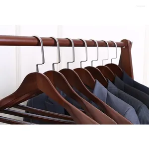 Perchas de lujo abrigo de madera Hangvy Duty organizador de guardarropa tienen pantalones antideslizantes Barer traje de hombro ancho para ropa Hea