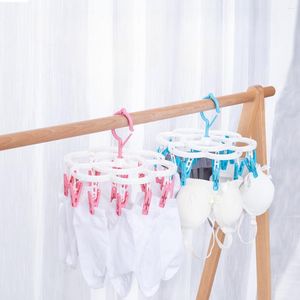Hangers Multi-functionele 16-clip Kleerhanger Kinderen Volwassen Winddichte Sokken Ondergoed Opbergrek