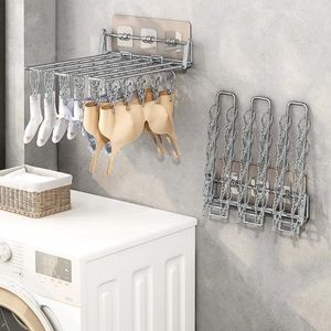 Hangers multifunctionele roestvrijstalen droogrek clip wand gemonteerde sokken ondergoed wasserette opslag organizer voor huisgroothandel
