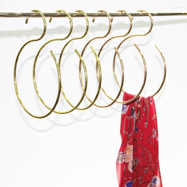 Cintres nordique rond en métal cintre en cuir cravate étagère de rangement en soie écharpe support multifonctionnel créatif