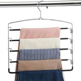 Cintres antidérapants pour pantalons, multicouches, bras pivotant, en acier inoxydable, gain de place, organisateur de rangement pour placard