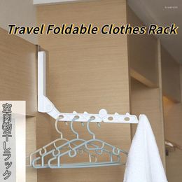 Perchas Percha de ropa de viaje portátil Ganchos plegables sobre la puerta Estante de secado multifuncional para colgar toallas Batas Sombreros Bufandas