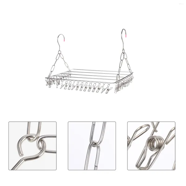 Higners Rack Séchage des vêtements de cintre Clips Clip à linge Sockhanging avec toweldrip Peg Pépine à linge sèche en métal