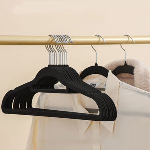 Cintres Racks 10 / 20pcs 42CM Adulte Velours Cintre Antidérapant Séchage Vêtements Pantalons Organisateur Porte-Manteau Garde-Robe Space Save 230227