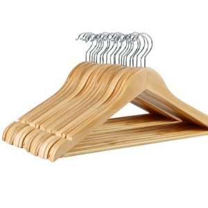 Hangers Racks 10/20 pièces cintre anti-dérapant étendoir garde-robe gain de place vêtements support de rangement première classe en bois massif cintre 230316