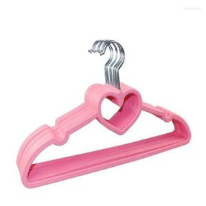 Hangers rekken 10 stks/kavel 39 cm roze meisje hartvormige boog-knoop plastic liefde creatieve antislipkleding