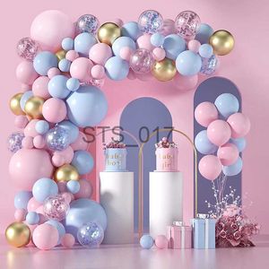 Hangers Rekken 124 stks Macaron Roze Blauwe Ballon Slinger Baby Douche Ballon Boog Geslacht Onthullen Bruiloft Verjaardagsfeestje Verjaardag Liefde Dag Decor x0710