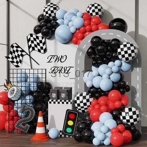 Cintres Racks 1Set Voiture De Course Thème Ballons Arc Guirlande Kit 30 pouces Numéro De Piste De Course Feuille Globos Enfants 1er Anniversaire Fête Baby Shower Decors x0710