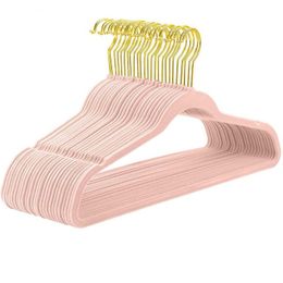 Cintres Racks 20 pcs Antidérapant Velours Placard Organisateur 360 Degrés Pivotant Doré Crochet Garde-Robe Séchage Multifonction Coupe-Vent