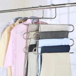 Hangers-rekken 3/5 lagen multifunctionele stoffen rek broek hangende plank niet-slip kleding organisator opslag