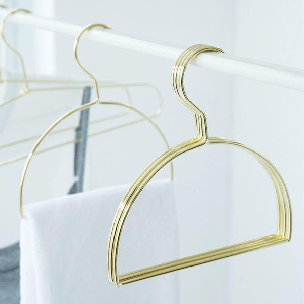 Cintres Racks 5 cintres métalliques semi-circulaires nordiques porte-cravates porte-cuir chevelu porte-ceinture porte-cuir chevelu cintres en or 230408