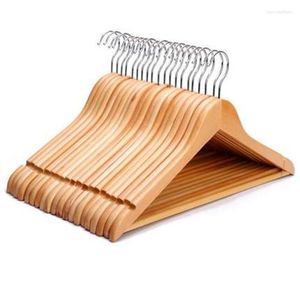 Cintres en bois antidérapants, 5 pièces/lot, pour manteaux, vêtements, vêtements en bois massif, support pour pantalons de haute qualité, supports de rangement pour placard