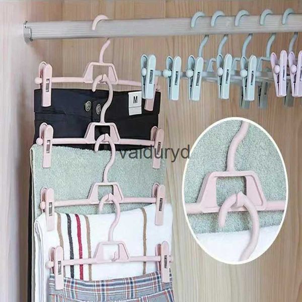 Hangers Racks 5 pièces jupe cheville cintre sans trace en plastique pantalon support ltifonctionnel ménage cintre réglable pantalon Clips économiser de l'espace Hangervaiduryd