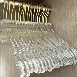 Hangers Rekken 6 stuks Transparant acryl kleerhangerrekken Half dozijn doorzichtige hangers Ideaal voor winkeldisplay Aanpasbare groothandel 231007