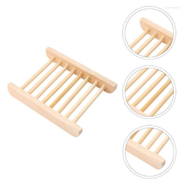 Cintres supports 6 pièces porte-savon en bois plat égouttoir étui pour salle de bain