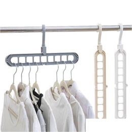 Cintres Racks 9 Trous Gain de Place Cintre 360 Rotation Magique Mti-Fonction Pliante Armoire Séchage Vêtements Stockage 50Pcs Eea1420-4 Dr Dhome