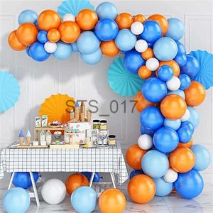 Hangers Rekken 93 stks Blauwe Ballon Guirlande Boog Kit Wit Oranje Ballonnen Decor Baby Doop Douche Verjaardag Bruiloft Vrijgezellenfeest Decoratie x0710