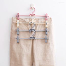 Racks de cintres pantalon d'empilement rétractable adulte pour vêtements en plastique de dossier de suspension de support mural.