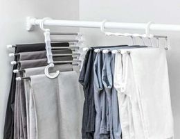 Hangers Racks Organizador de armario para ropa Multifuncional 5 en 1 Pantalones de almacenamiento de pantalones Artorno ajustable1763579