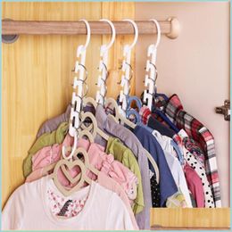 Hangers Rekken Kleding Hangers 3d Space Saving Magic Clothing Racks Closet Organizer met haak witte kleur drop levering Home Garde Dh6r4