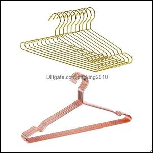 Cintres supports vêtements ménage organisation maison jardin 10 pièces cuivre or métal vêtements chemises cintre avec rainure, robuste manteau solide