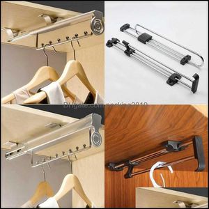 Hangers Racks Clothing HouseKee Organisation Home Garden 25/30/35/40/45/50cm Top Heavy Duty intrekbare kast PL Out Rod Wardkast Kleding