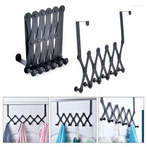 Perchas Bastidores Puerta Colgante trasero Gancho retráctil Acabado de metal Perchero Pinzas para ropa Diseño simple Almacenamiento decorativo para el hogar