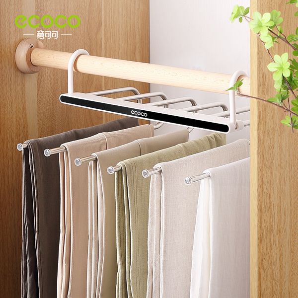 Hangers Racks ECOCO cintre pliant pantalon multifonctionnel porte-pantalon en acier inoxydable cintre pliant Portable économiser de l'espace pantalon 230311