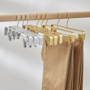 Cintres Racks Crochet doré meubles Pantalon cadre clip épais en alliage d'aluminium matériel cintres Chambre stockage vêtements cintres 230403