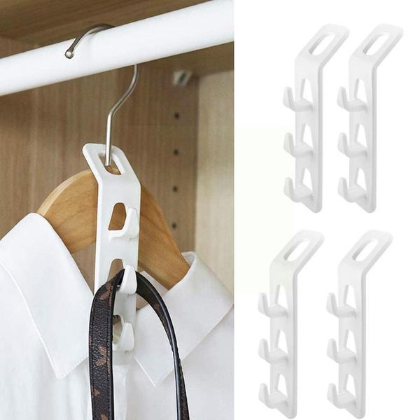 Cintres Racks Mini Antidérapant Cintre Crochet De Stockage Pliant Armoire Rack Connexion Économie Connecteurs Suspendus