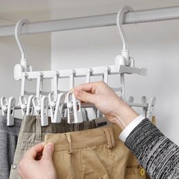 Hangers Racks Multifunctionele opvouwbare broek Hanger Kast Organisator Kleding Rek Balkon Roteerbare broek Hanger Droogbroek Ondergoed 230227