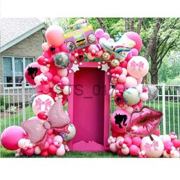 Hangers Rekken Roze Prinses Thema Ballon Guirlande Boog Kit Folie Disco 4D Ballonnen Bruids Bruiloft Decor Meisjes Verjaardagsfeestje Baby Shower Decor x0710