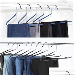 Hangers rekken s gevormde roestvrijstalen hangers gansvorm broek rek opslag niet slip voorwaarts omgekeerde hook hanger home dhgarden dhynr