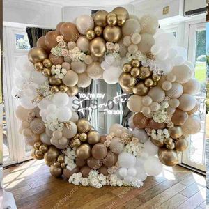 Hangers Rekken Zand Wit Goud Ballonnen Garland Arch Kit Retro Beige Witte Ballonnen Bruiloft Decor Verjaardag Baby Shower Party Achtergrond Globos x0710