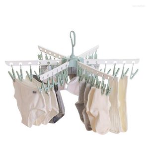 Cintres Racks Chaussettes Sous-Vêtements En Plastique Multi-fonctionnel Ménage Circulaire Pinces À Linge Peut Être Plié Et Démonté Pour Recevoir