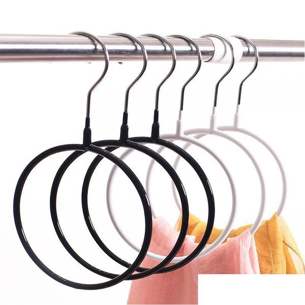 Cintres Racks Support de rangement en métal Foulard en soie Cintre Bague ronde Organisateur Cercle toroïdal Ceinture de vêtement Cravate Serviette Vêtements Porte-étagère DHB7L