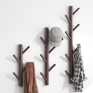 Hangers rekken muur gemonteerd kleding hanger jas hanger vertakte natuurlijke losse haak handtas hoed rek woonkamer decoratie muur gemonteerd hanger 4/8 haak