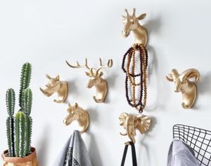 Cintres supports muraux crochets tête d'animal porte-manteau casquettes cintre cheval girafe wapiti éléphant décoratif décor salle de bain accessoire914614942